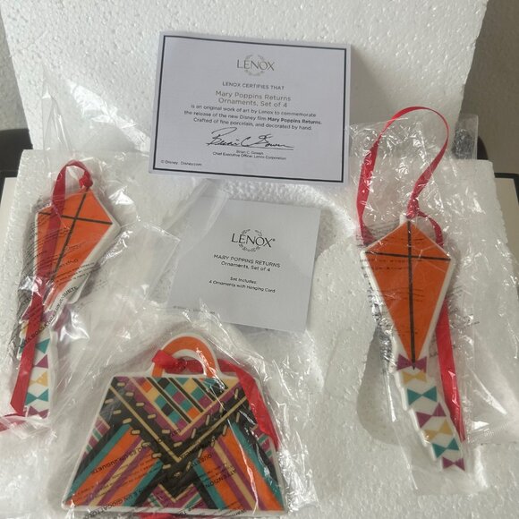 Lenox DISNEY Mary Poppins Returns Set of 3 Christmas Ornaments In Box READ!!! - Picture 4 of 4